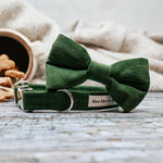 'CORDUROY' DOG BOW TIE IN GREEN