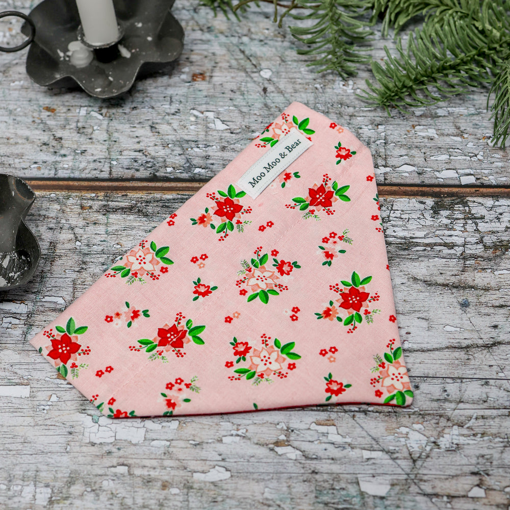 'POINSETTIA' DOG BANDANA IN PINK