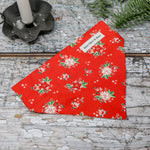 'POINSETTIA' DOG BANDANA  IN RED