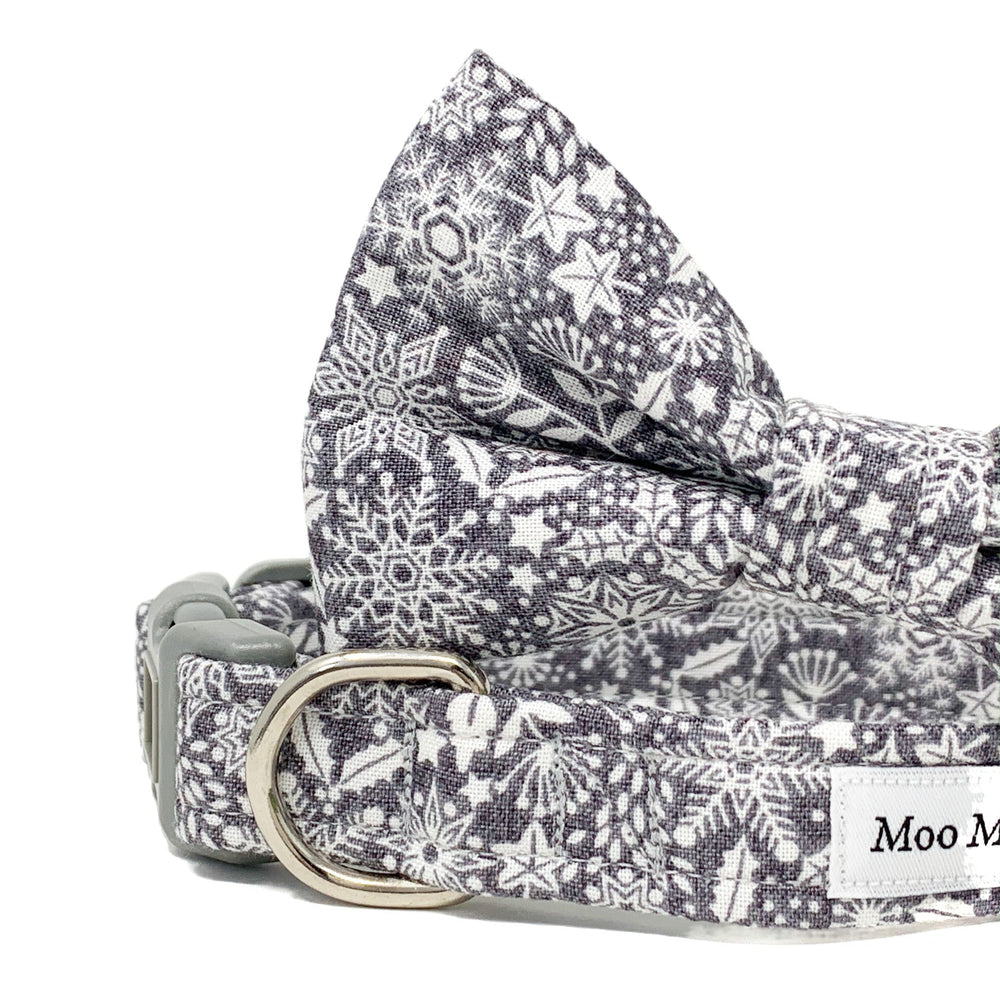 LAST CHANCE 'SCANDI WINTER' GREY DOG BOW TIE