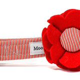 FESTIVE 'CANDY CANE' RED DOG COLLAR FELT FLOWER