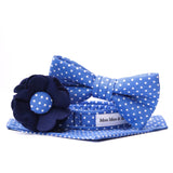 'POLKA DOT' DOG BOW TIE IN ROYAL BLUE